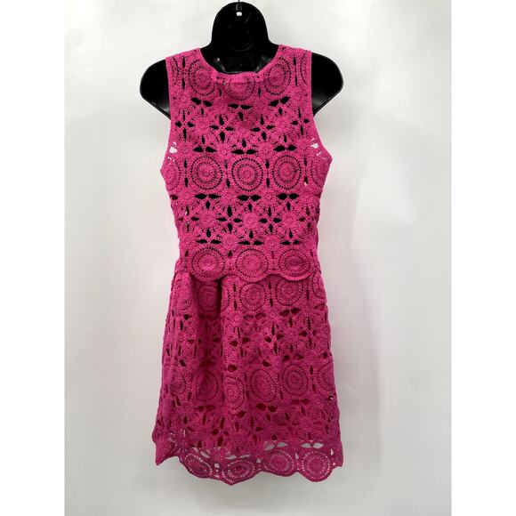 Caroline Constas pink crochet two piece skirt set - Picture 4 of 6